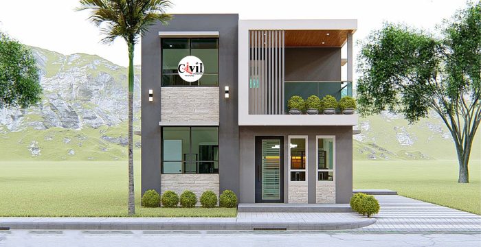 Desain rumah lantai 2 minimalis low budget