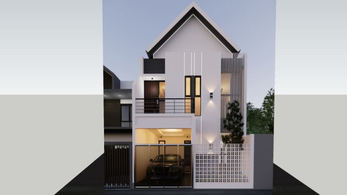 Desain rumah minimalis 6x12 3 kamar 3d