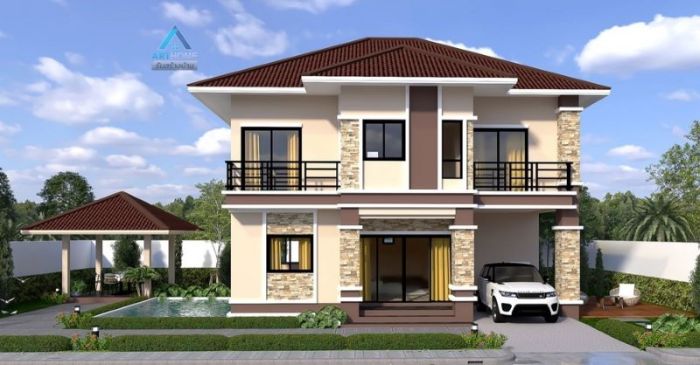 Desain rumah minimalis 2 lantai type 48