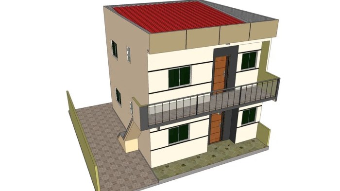 Desain rumah kost 2 lantai sketchup