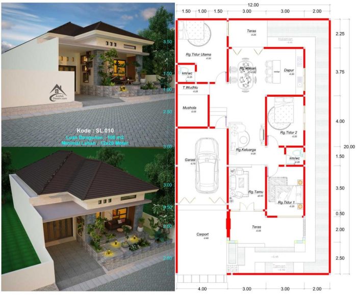 Desain rumah luas tanah 112