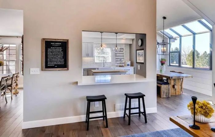 Kitchen wall half room between living ideas design dining island window small top remodel walls designs saved layout choose board